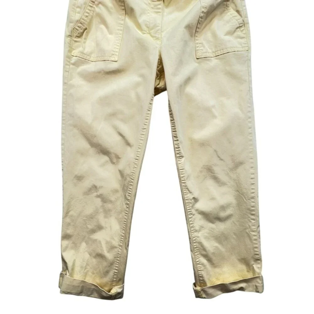 Tommy Hilfiger Womens Sloan Cropped Pants Size 8 Yellow Beachy Coastal